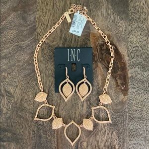 Rose Gold Earring and Necklace Set